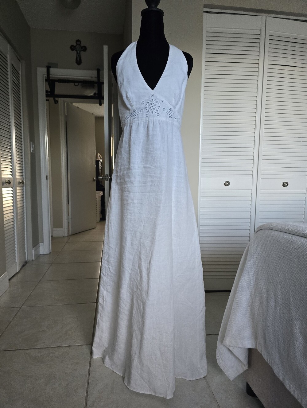 Tommy Bahama White Halter Eyelet Waist Maxi - Picture 2 of 6